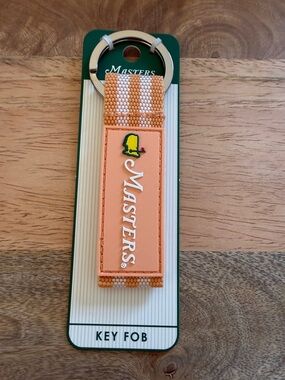 Masters 2026 Peach & White Woven Key Fob-all orders mail in 24 hrs!